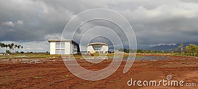 photo of unfinished airport construction Stock Photo