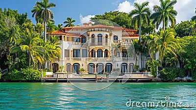 Photo of an upscale single family home in Beach on the Venetian Islands. Stock Photo