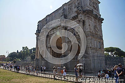 Photo of part of Arch of constantine Editorial Stock Photo