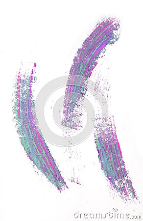 Violet smear texture of cosmetic on white background. Stock Photo