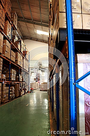 Photo of a warehouse where it is stored for resale Stock Photo