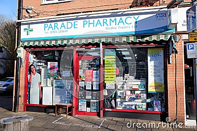 Parade Pharmacy, 18 Main Parade, Chorleywood Editorial Stock Photo