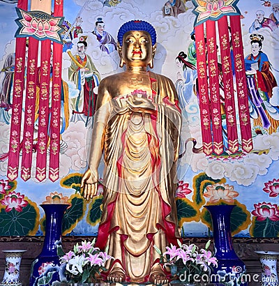 Buddhist statue from a temple in Chengdu, Peoples Republic of China Stock Photo