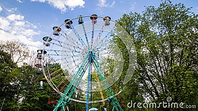 Soviet ferris wheel in Sigulda, bright sunny day Stock Photo