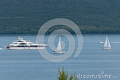 Dense traffic in Dobropoljana island PaÅ¡man Adriatic sea Croatia Editorial Stock Photo