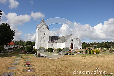 RÃ¸mÃ¸ Church, Wadden Sea Stock Photo