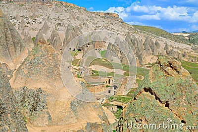 Unearthly landscape of mountain Cappadocia Stock Photo