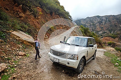 Mountain Road in Caucasian Mountains Editorial Stock Photo