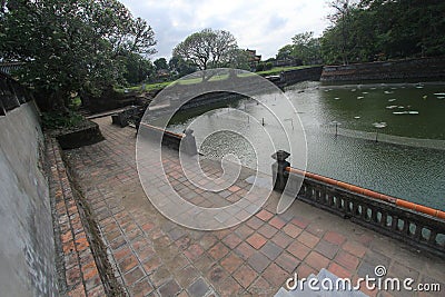 Waterway, water, walkway, river, reservoir, canal, tree, outdoor, structure, leisure, roof Editorial Stock Photo