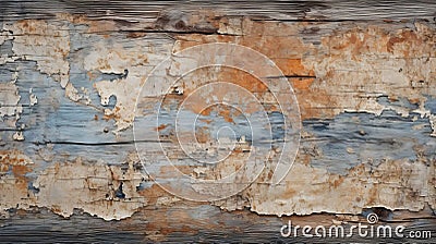 Peeling Wooden Surface With Fading Paint - Hd Texture Background Stock Photo