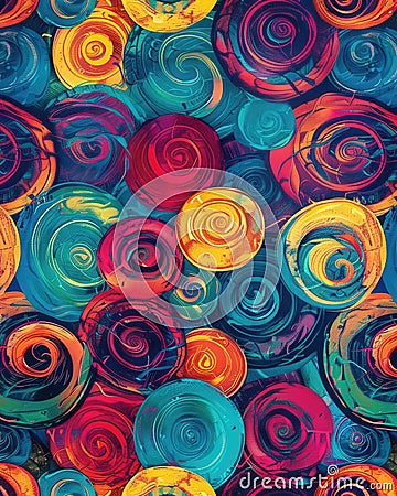 Photo of Whimsical swirl pattern texture with bright playful colors Stock Photo