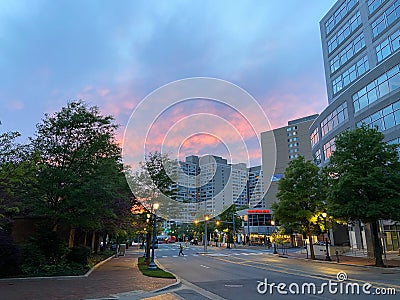 Sunset in Chevy Chase Maryland Editorial Stock Photo