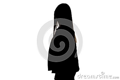 Photo of woman's silhouette - half turned Stock Photo