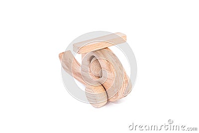 Photo of a wooden helicopter made of beech Stock Photo