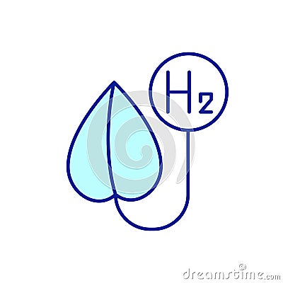 Photobiological hydrogen production RGB color icon Vector Illustration