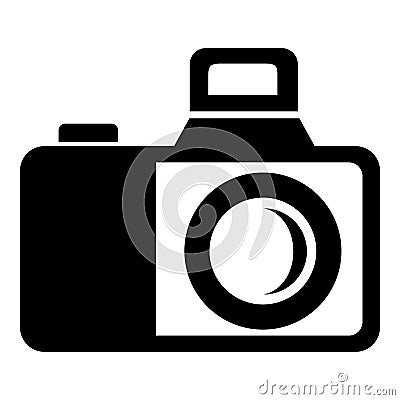 Photocamera icon, simple black style Vector Illustration