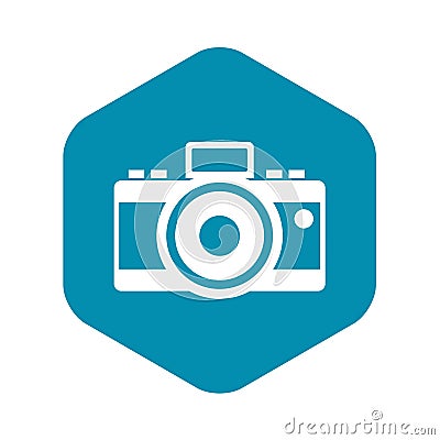 Photocamera icon, simple style Vector Illustration