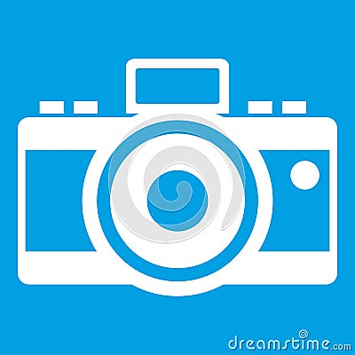 Photocamera icon white Vector Illustration