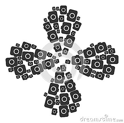 Photocamera Twirl Flower Cluster Stock Photo