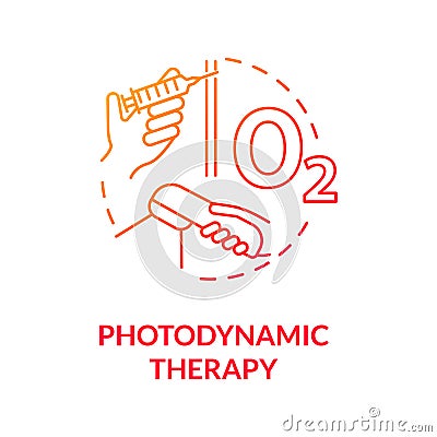 Photodynamic therapy concept icon Vector Illustration