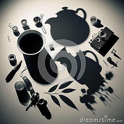 Photogram Shadow Create a photogram style image by placing objec Stock Photo