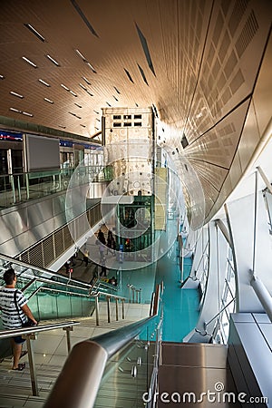 Dubai metro station interior Editorial Stock Photo