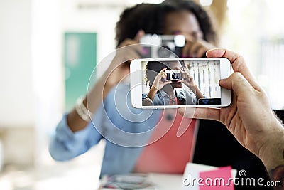 Photograph Camera Telephone Capture Technology Concept Stock Photo