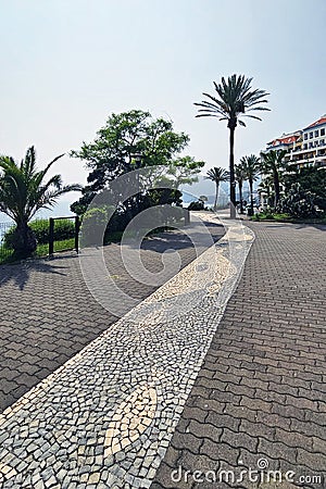 Funchal's Charming Promenade: A City Walk in Madeira Editorial Stock Photo