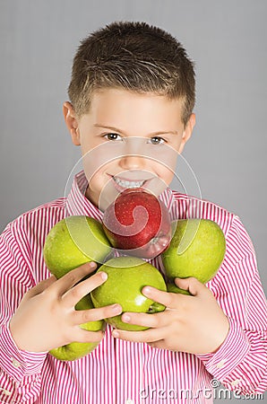 The child of apples 6 Stock Photo
