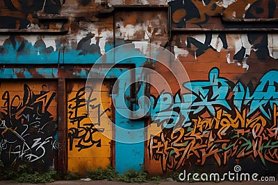 A photograph featuring a weathered, rusted wall Stock Photo