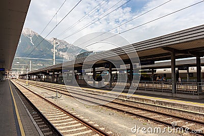 Photograph of the Innsbruck Hbf train station, Innsbruck, Austria Editorial Stock Photo