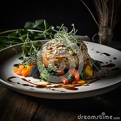 Photograph a local vegetarian restaurant's Stock Photo