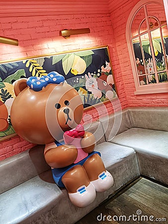 Line friends Pop Culture cafe in Shanghai city, China Editorial Stock Photo