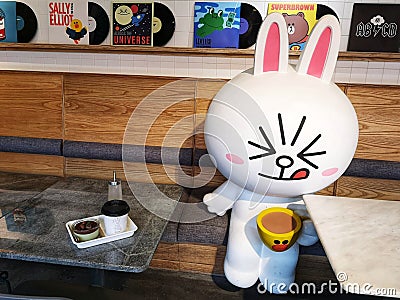 Line friends Pop Culture cafe in Xintiandi in Shanghai city, China Editorial Stock Photo