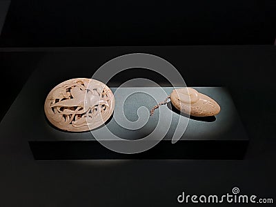 Beautiful ornamental Ancient jade pieces from China, Asia Editorial Stock Photo
