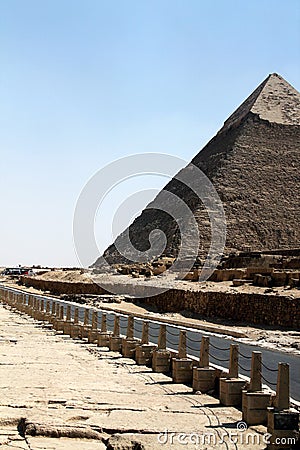 View of the Great Pyramids of Giza, Egypt Stock Photo