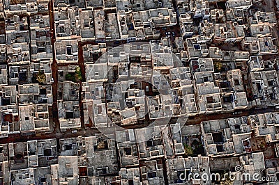 Aerial photography by Hot Air Balloon over Jaipur, India Stock Photo