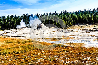 Yellowstone National Park Hydrothermal Area Stock Photo