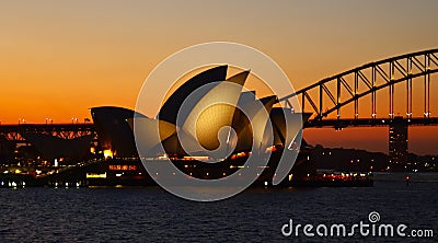 Sydney Opera House Sunset Editorial Stock Photo