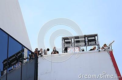 Photographer attends the `How To Talk To Girls At Parties` Editorial Stock Photo