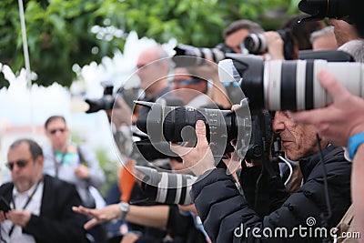 Photographer attends `In War Editorial Stock Photo