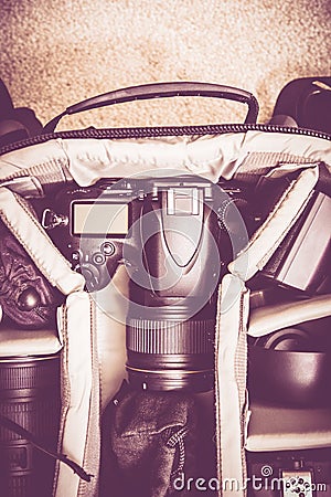 Photographer Backpack Stock Photo
