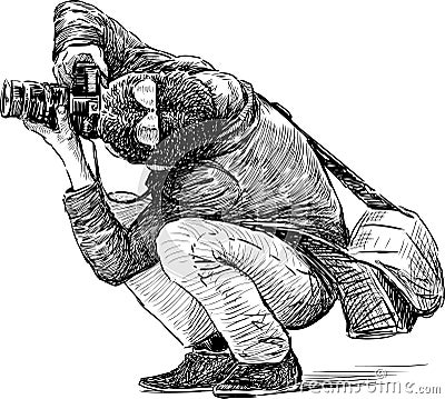 Photographer behind work Vector Illustration