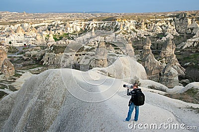 Photographer in Capadocia Stock Photo