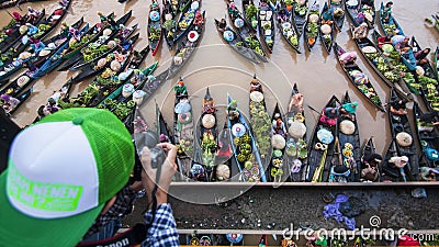 photographer captures the activities of the lok baintan floating market, Banjar Regency, South Kalimantan, Indonesia Editorial Stock Photo
