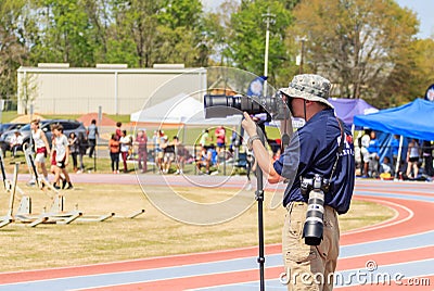 Photographer Captures Track Invitational Editorial Stock Photo