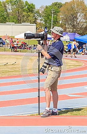 Photographer Captures Track Invitational Editorial Stock Photo