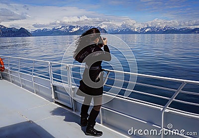 Photographer capturing exit glaciers Stock Photo