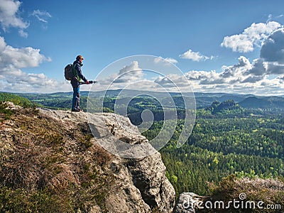 Photographer come to location to taking pictures with camera Stock Photo