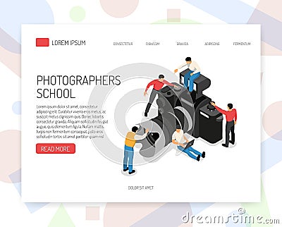 Photographer Concept Isometric Vector Illustration